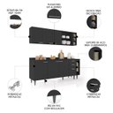 Ver imagem 3 de Armário de Cozinha Cp11 e Tampo 178cm Pérola Z34 Preto - Mpozenato