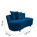 Ver imagem 7 de Namoradeira Sofá Feijão Suria Orgânica Couro Azul Marinho