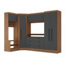 Ver imagem 6 de Guarda-roupa Modulado Viena 5 Portas 6 Gavetas 4 Peças Espresso Móveis