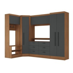 Guarda-roupa Modulado Viena 5 Portas 6 Gavetas 4 Peças Espresso Móveis - 6