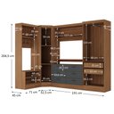 Ver imagem 4 de Guarda-Roupa Modulado 5 Portas 6 Gavetas 4 Peças Viena Yescasa Cinza/Nogal/Grafite