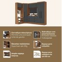 Ver imagem 5 de Guarda-Roupa Modulado 5 Portas 6 Gavetas 4 Peças Viena Yescasa Cinza/Nogal/Grafite