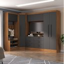 Ver imagem 1 de Guarda-roupa Modulado Viena 5 Portas 6 Gavetas 4 Peças Espresso Móveis