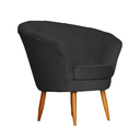 Ver imagem 2 de Poltrona Cadeira Decorativa Pétala - Corino Preto Cipatex