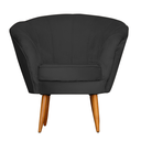 Ver imagem 1 de Poltrona Cadeira Decorativa Pétala - Corino Preto Cipatex