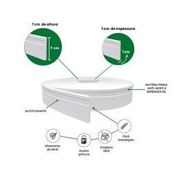 Rodapé de Eva Autocolante Rp16 7cm Branco 10 Metros - 2