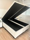 Ver imagem 4 de Base Box Bau King Size Linho Bege Blindada 1,93 X 2,03