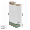 Ver imagem 3 de Balcão Porta Tempero 20cm com Tampo com Rodape Ipanema CabeCasa MadeiraOriginals Branco/Verde Folha