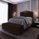 Ver imagem 2 de Cabeceira Cama Box Casal Queen 160cm Com Calçadeira Baú Imperial J02 Corano Marrom Escuro -