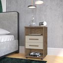 Ver imagem 2 de Mesa de Cabeceira Cielo 2 Gavetas - Canela/Off White