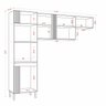 Armários para Cozinha Compacta 3 Peças com Torre Quente Aéreos 4 Portas Sem Balcão Vitória - 3