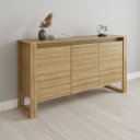 Ver imagem 1 de Balcão para Escritório 136cm com 3 Portas e 1 Prateleira ME4147 Marrom/Amendoa