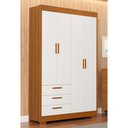 Ver imagem 2 de Guarda Roupa Infantil Zaki 4 Portas e 3 Gavetas Branco Fosco/savana - Reller Móveis