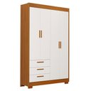 Ver imagem 1 de Guarda Roupa Infantil Zaki 4 Portas e 3 Gavetas Branco Fosco/savana - Reller Móveis