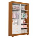 Ver imagem 3 de Guarda Roupa Infantil Zaki 4 Portas e 3 Gavetas Branco Fosco/savana - Reller Móveis