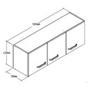 Ver imagem 4 de Armário Aéreo 3 Portas 120 cm Não Possuí Espelho Marrom