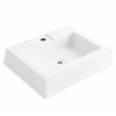 Ver imagem 1 de Cuba Banheiro Apoio Quadrada Plástico Branca 46cm Lavabo Sobrepor