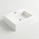Ver imagem 2 de Cuba Banheiro Apoio Quadrada Plástico Branca 46cm Lavabo Sobrepor