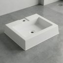 Ver imagem 5 de Cuba Banheiro Apoio Quadrada Plástico Branca 46cm Lavabo Sobrepor