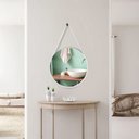 Ver imagem 2 de Espelho Adnet Redondo 40cm com Alça e Suporte para Sala Quarto Banheiro Hall