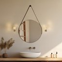 Ver imagem 2 de Espelho Adnet Redondo 40cm com Alça e Suporte para Sala Quarto Banheiro Hall