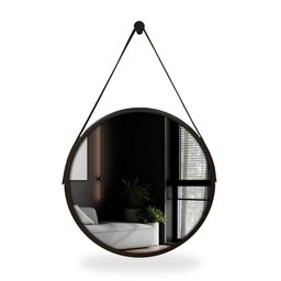 Espelho Adnet Alumínio 40cm com Alça e Suporte para Banheiro Sala Quarto Escritório - 6