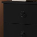 Ver imagem 3 de Mesa de Cabeceira Retrô com 3 Gavetas Madri:Preto