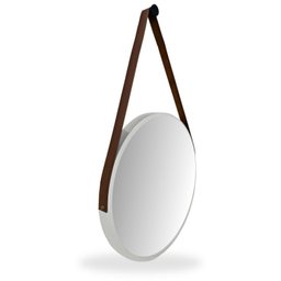 Espelho Adnet Alumínio 55cm com Alça e Suporte para Banheiro Sala Quarto Escritório - 2