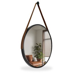 Espelho Adnet Alumínio 65cm com Alça e Suporte para Banheiro Sala Quarto Escritório - 3