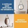 Espelho Adnet Alumínio 65cm com Alça e Suporte para Banheiro Sala Quarto Escritório - 4