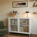 Ver imagem 1 de Balcão Buffet Refresh 2 Portas 1 Prateleira com Vidro Branco - Brv