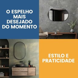 Espelho Decorativo Modelo Cápsula Formato Ovalado 50x80cm para Sala Lavabo Quarto - 4