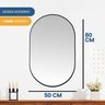 Espelho Decorativo Modelo Cápsula Formato Ovalado 50x80cm para Sala Lavabo Quarto - 9