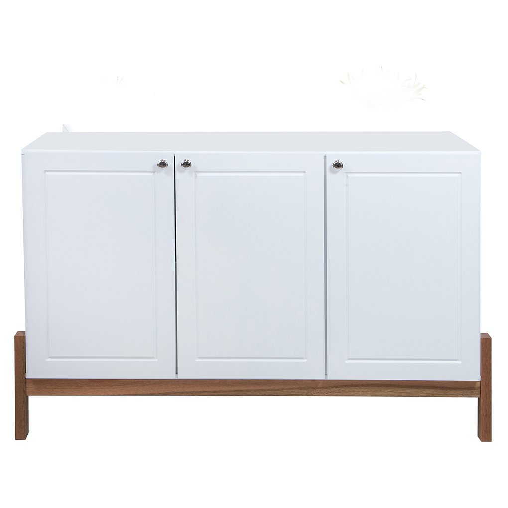 Balcão Buffet de Madeira Maciça e Mdf Venus 3 Portas Natural/branco - 5