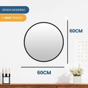 Ver imagem 4 de Espelho Redondo Decorativo 60cm com Acabamento Ecológico de Parede para Sala Quarto Banheiro