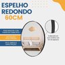 Espelho Redondo Decorativo 60cm com Acabamento Ecológico de Parede para Sala Quarto Banheiro - 9