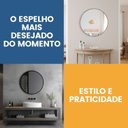 Ver imagem 5 de Espelho Redondo Decorativo 60cm com Acabamento Ecológico de Parede para Sala Quarto Banheiro