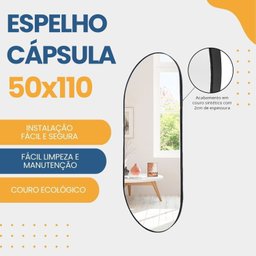 Espelho de Parede Decorativo Modelo Oval 50x110cm para Quarto Sala Escritório - 6