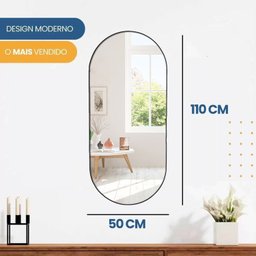 Espelho de Parede Decorativo Modelo Oval 50x110cm para Quarto Sala Escritório - 7