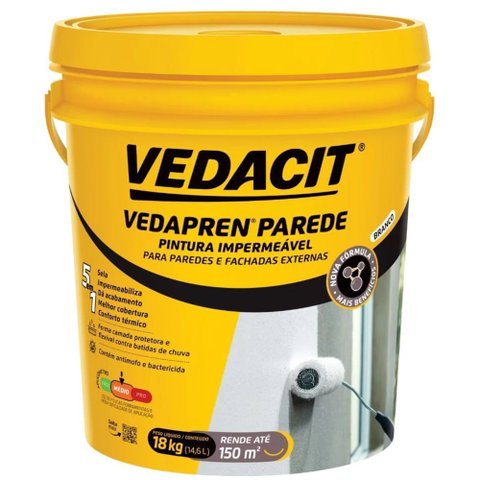 Vedapren Parede Branco 18 Kilos - 112023 - Vedacit Vedapren Parede Branco 18kg - 112551 - Vedacit