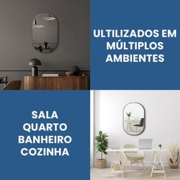 Espelho Decorativo Modelo Capsula 60x40cm para Sala Lavabo Hall Escritório - 4