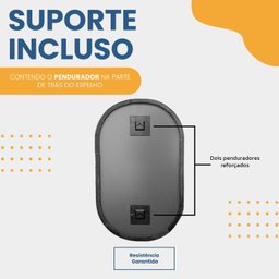 Espelho Decorativo Modelo Capsula 60x40cm para Sala Lavabo Hall Escritório - 10