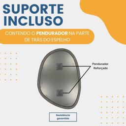 Espelho Decorativo Modelo Orgânico 60x40cm para Sala Cozinha Banheiro - 11
