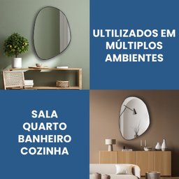 Espelho Decorativo Modelo Orgânico 60x40cm para Sala Cozinha Banheiro - 6