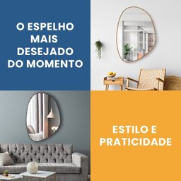 Espelho Decorativo Modelo Orgânico 60x40cm para Sala Cozinha Banheiro - 5