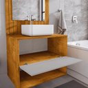 Ver imagem 5 de Conjunto Gabinete C/ Espelheira para Banheiro Orion Naturalle/off-white