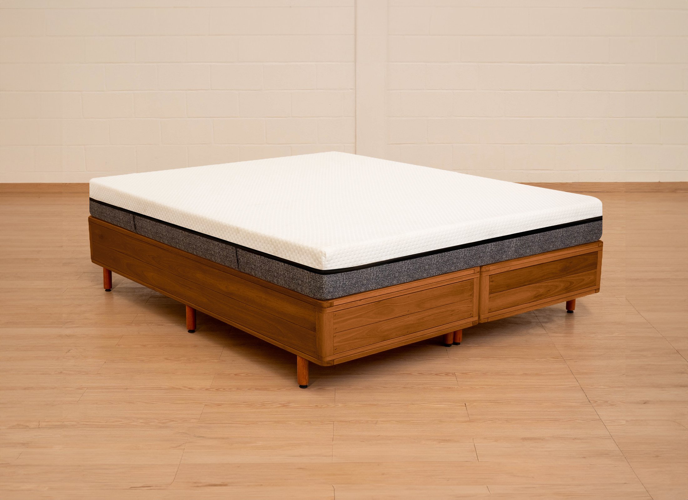 Cama Box Rústica Queen Size Bipartida Serenelife - Imbuia - 2