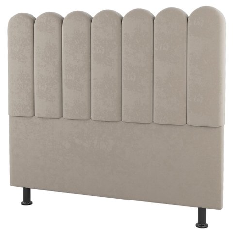 Cabeceira Cama Box Solteiro Lana 90cm Suede Bege - Desk Design