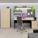 Ver imagem 7 de Conjunto Mesa Pedestal e Armário Alto Escritório Netmobil - Dubai/preto