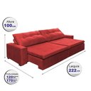 Ver imagem 5 de Sofá Retrátil e Reclinavel Oklahoma 2,22 Mts com Molas e Pillow no Assento Tecido Suede Vermelho